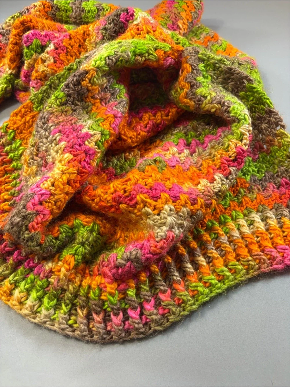 Handmade Crochet 6’+ Mermaid Tail Couch Blanket Wrap Cozy Multicolor HEAVY